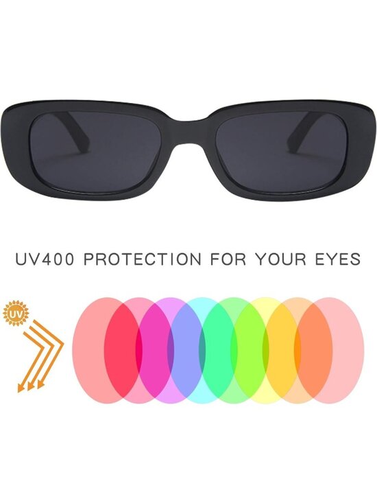 20 Pack Retro 90s Rectangle Sunglasses for Adults - UV400 Small Sun Glasses main image 5
